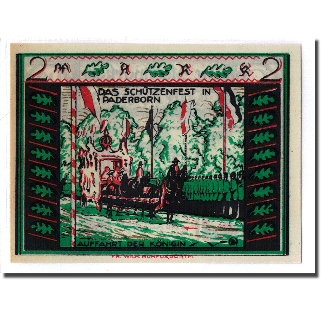 Banknote, Germany, Paderborn, 2 Mark, personnage 3, 1921, 1921-11-10, UNC(63)