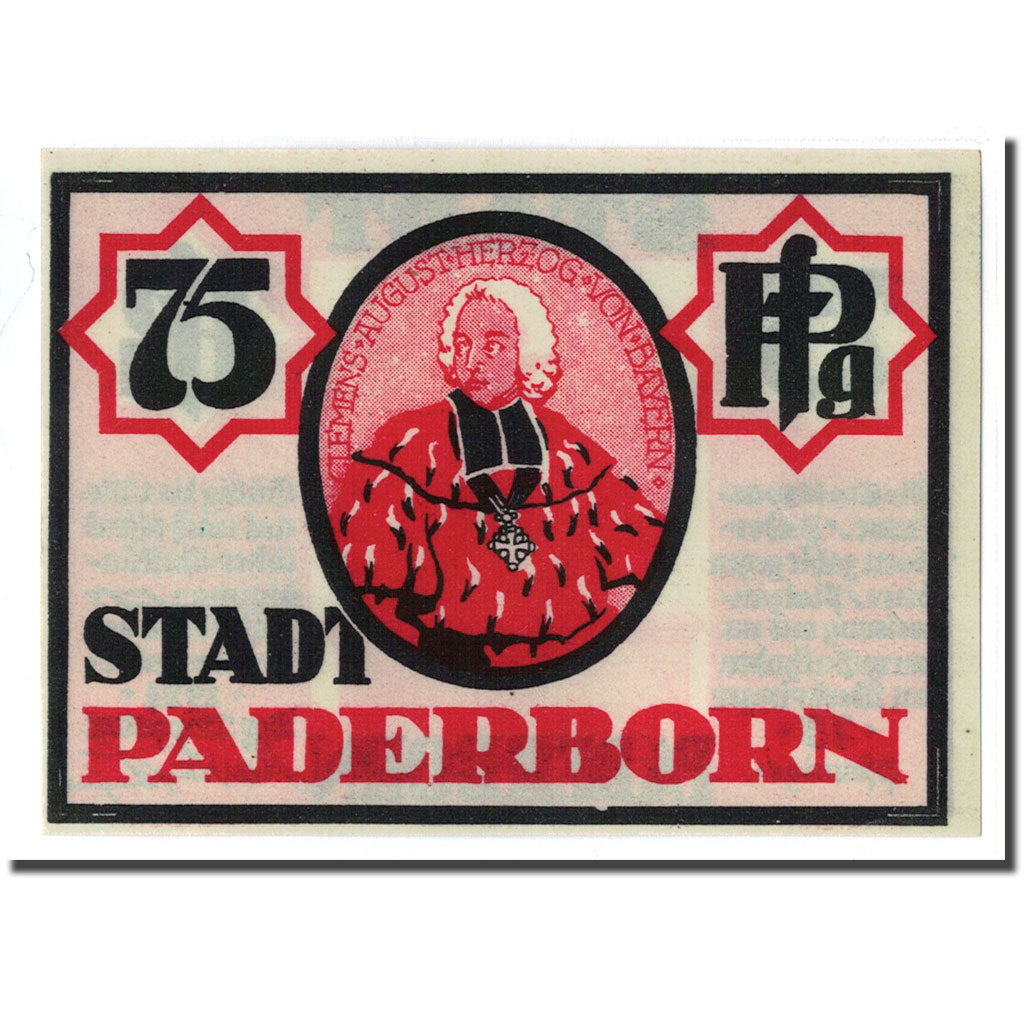 Billete, Alemania, Paderborn, 75 Pfennig, statue, 1921, 1921-11-10, SC
