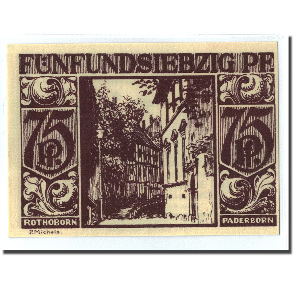 Billete, Alemania, Paderborn, 75 Pfennig, personnage, 1921, 1921-11-10, SC