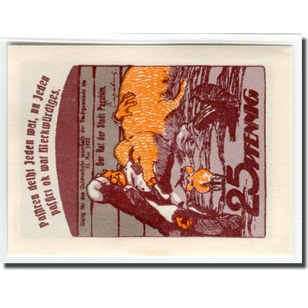 Biljet, Duitsland, Parchim, 25 Pfennig, personnage, 1922, SPL, Mehl:1045.1