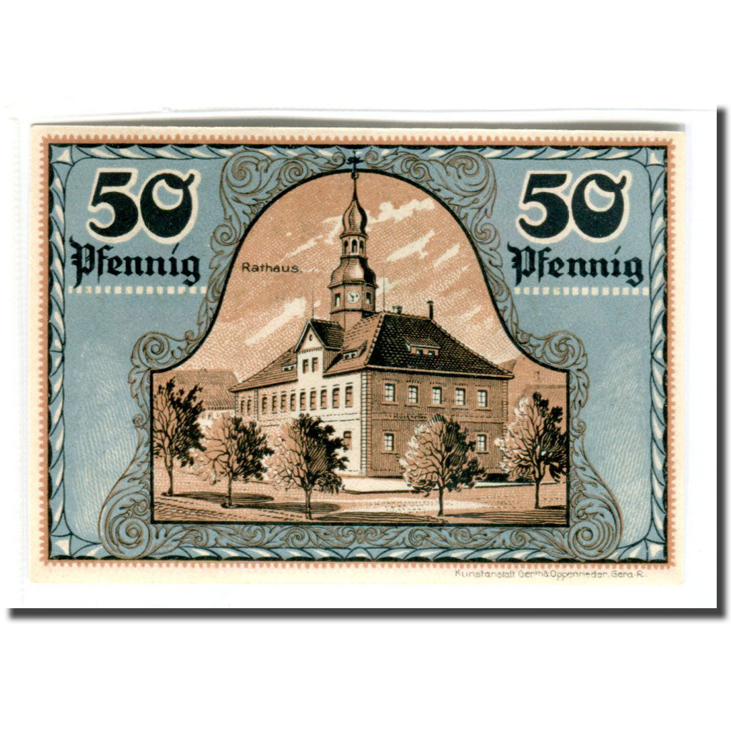 Banknote, Germany, Ronneburg, 50 Pfennig, Batiment, 1921, 1921-05-01, UNC(63)