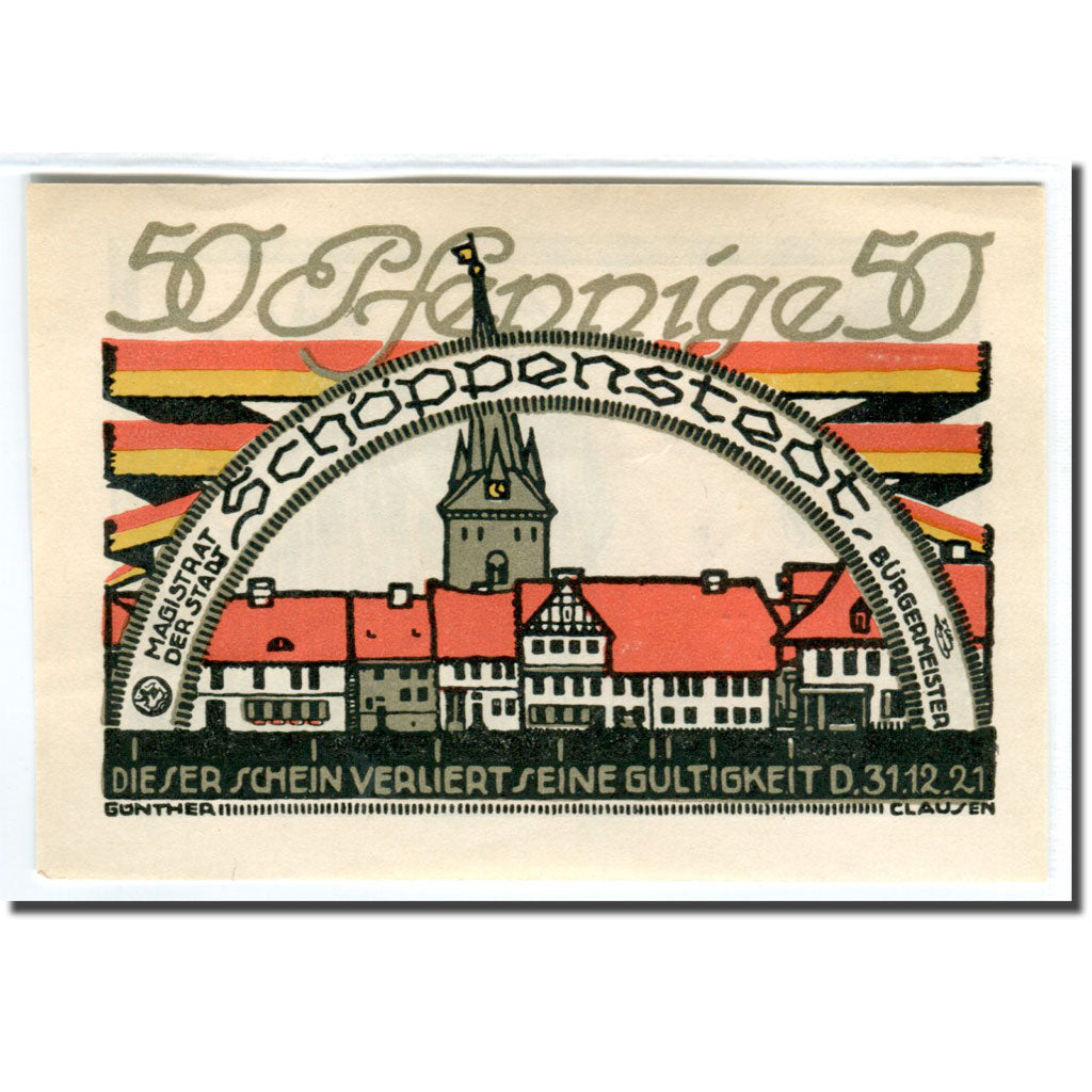 Biljet, Duitsland, Schoppenstedt, 50 Pfennig, personnage, 1921, 1921-12-31, SPL