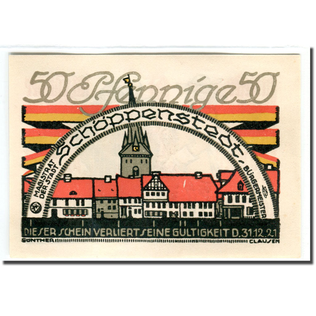 Banknote, Germany, Schoppenstedt, 50 Pfennig, personnage 2, 1921, 1921-12-31