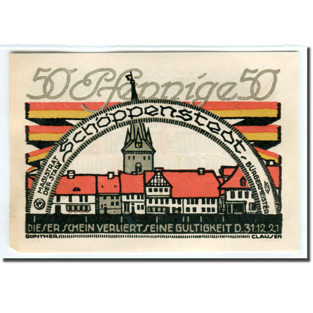 Biljet, Duitsland, Schoppenstedt, 50 Pfennig, Texte 3, 1921, 1921-12-31, SPL