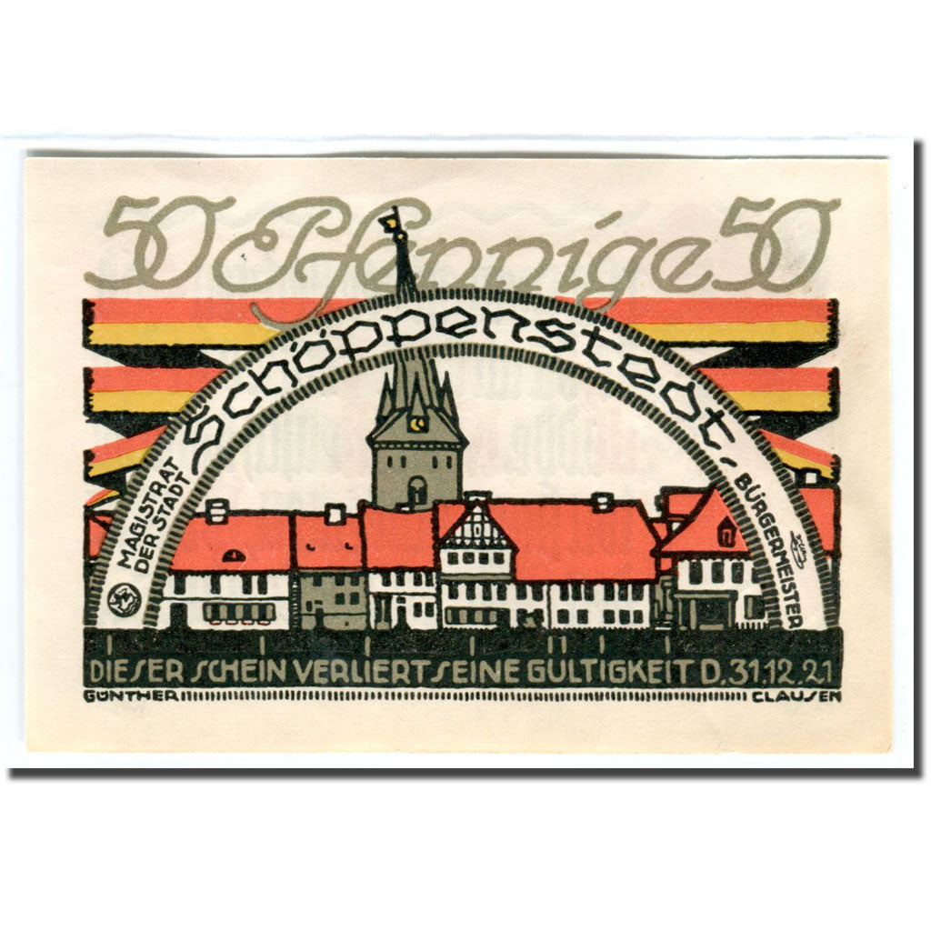 Banknote, Germany, Schoppenstedt, 50 Pfennig, Texte 4, 1921, 1921-12-31