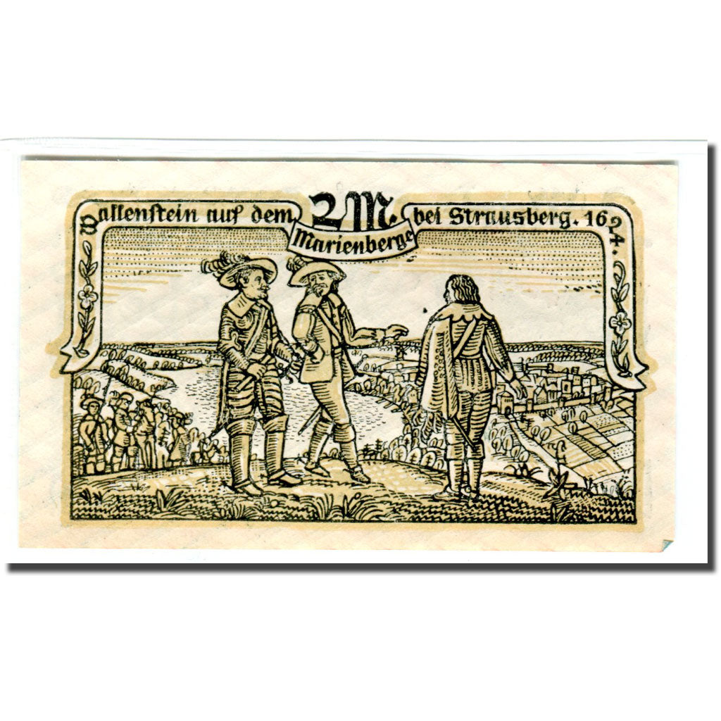 Banknote, Germany, Strausberg, 2 Mark, personnage 1, 1921, 1921-09-01, UNC(63)