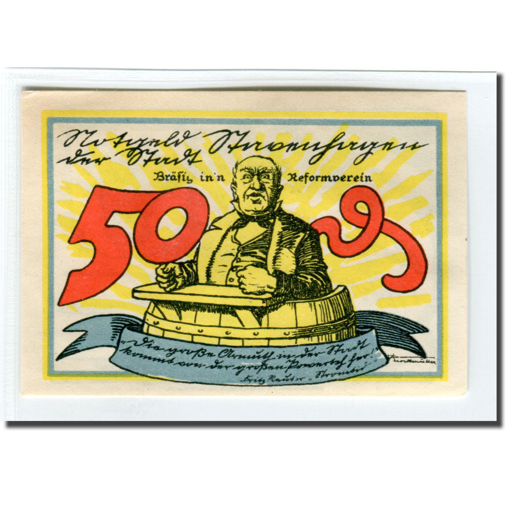 Banknote, Germany, Stavenhagen, 50 Pfennig, personnage, 1921, UNC(63)