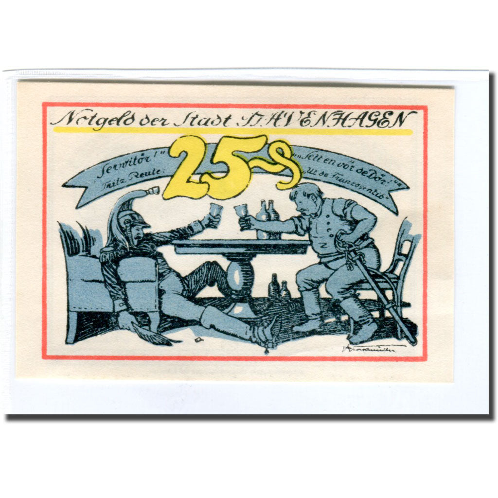 Billet, Allemagne, Stavenhagen, 25 Pfennig, personnage 2, 1921, SPL