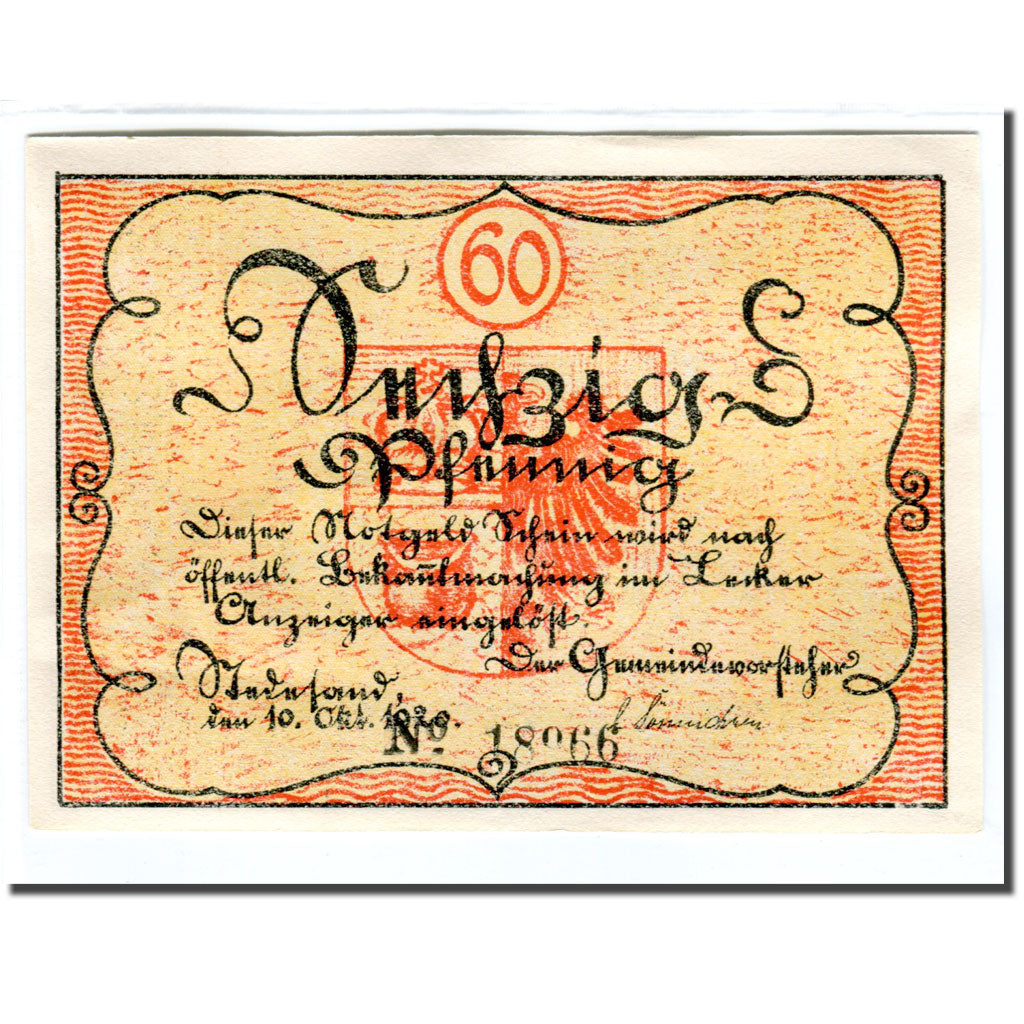 Banknote, Germany, Stedesand Gemeinde, 60 Pfennig, Texte, 1920, 1920-10-10
