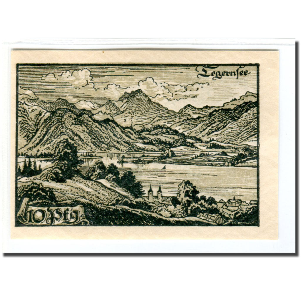 Geldschein, Deutschland, Tegernsee, 10 Pfennig, paysage, 1921, 1921-06-01, UNZ-