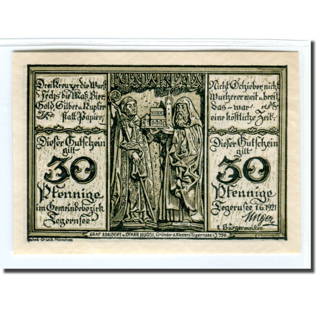 Billet, Allemagne, Tegernsee, 30 Pfennig, paysage 2, 1921, 1921-06-01, SPL