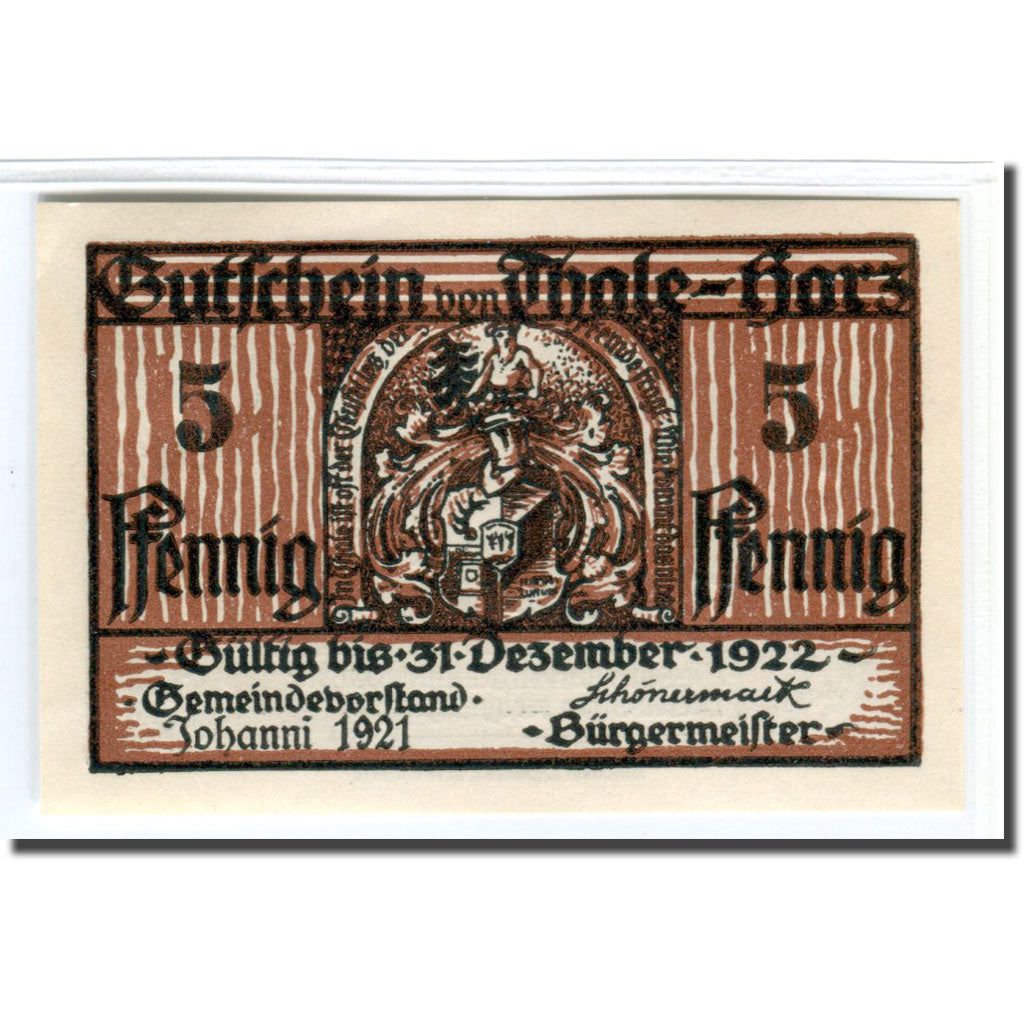 Banknote, Germany, Thale a.Harz Stadt, 5 Pfennig, Maison, 1922, 1922-12-31
