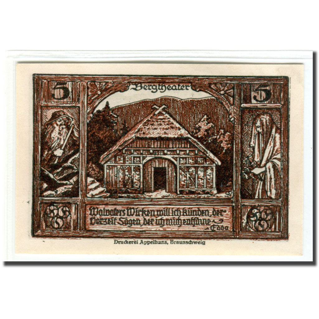 Banknote, Germany, Thale a.Harz Stadt, 5 Pfennig, Maison, 1922, 1922-12-31