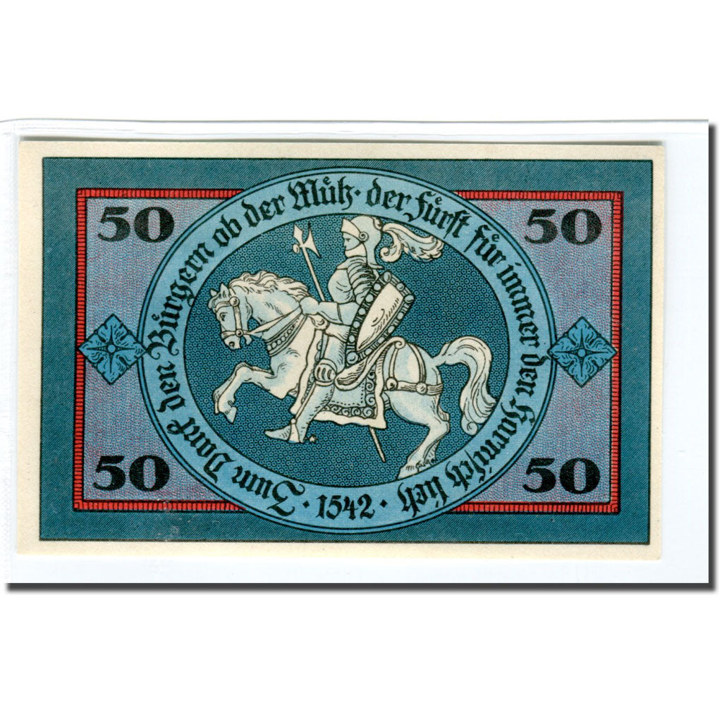 Banknote, Germany, Torgau, 50 Pfennig, cavalier, 1921, 1921-02-10, UNC(63)