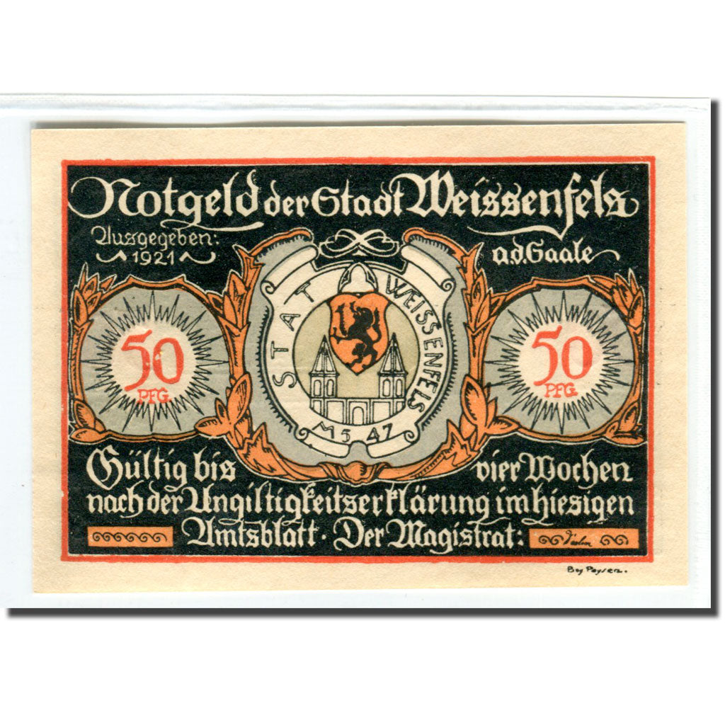 Banknote, Germany, Weissenfels, 50 Pfennig, personnage 1, 1921, UNC(63)