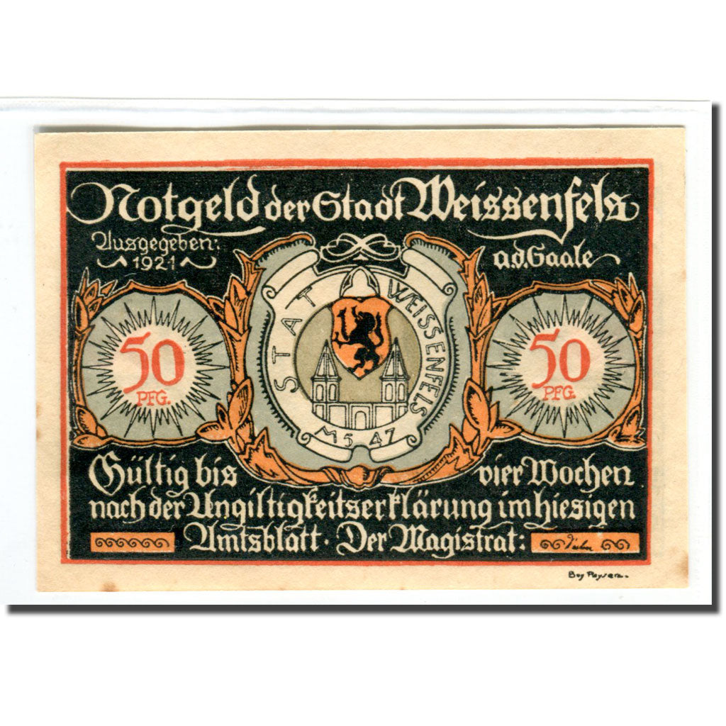 Banknote, Germany, Weissenfels, 50 Pfennig, personnage 2, 1921, UNC(63)
