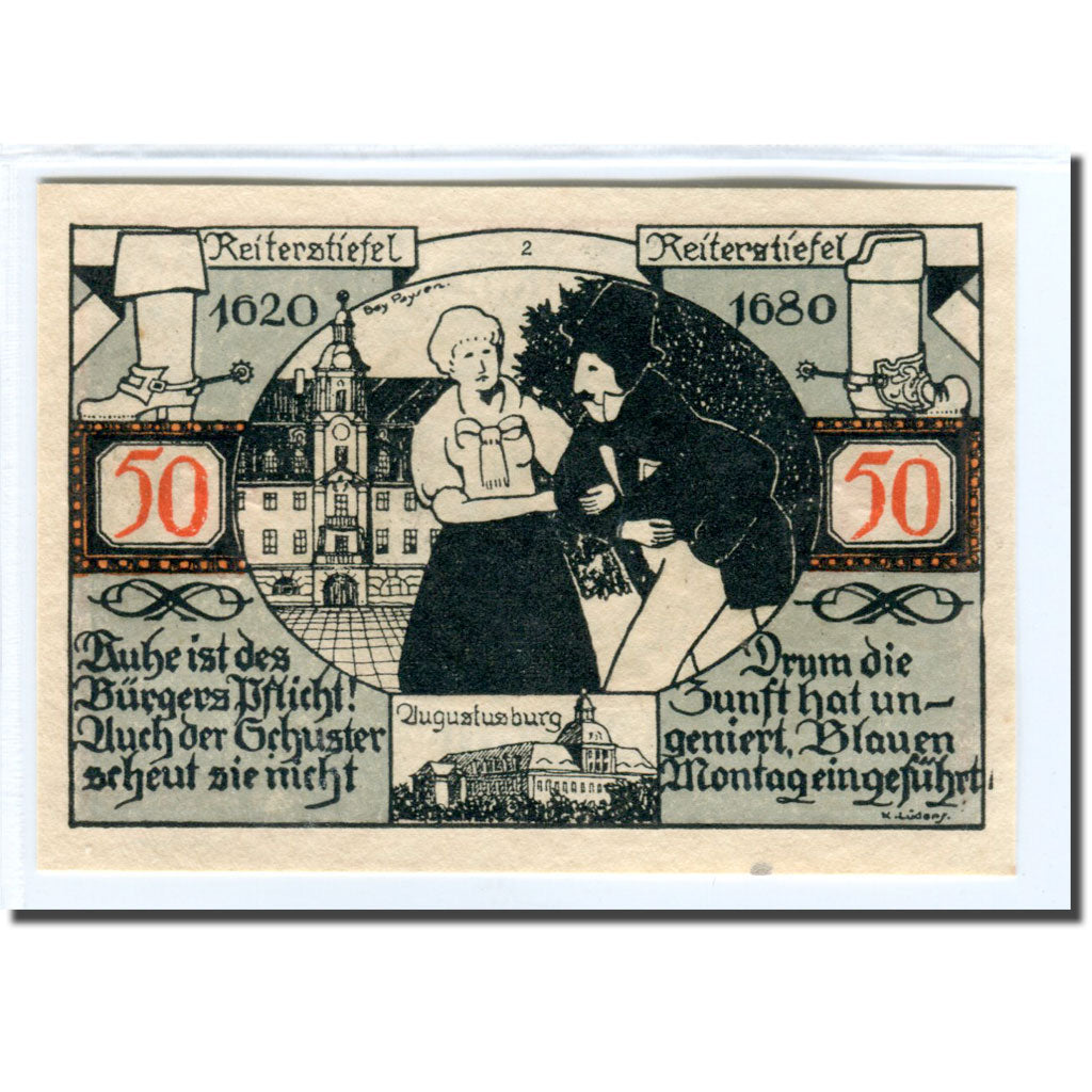 Banknote, Germany, Weissenfels, 50 Pfennig, personnage 3, 1921, UNC(63)