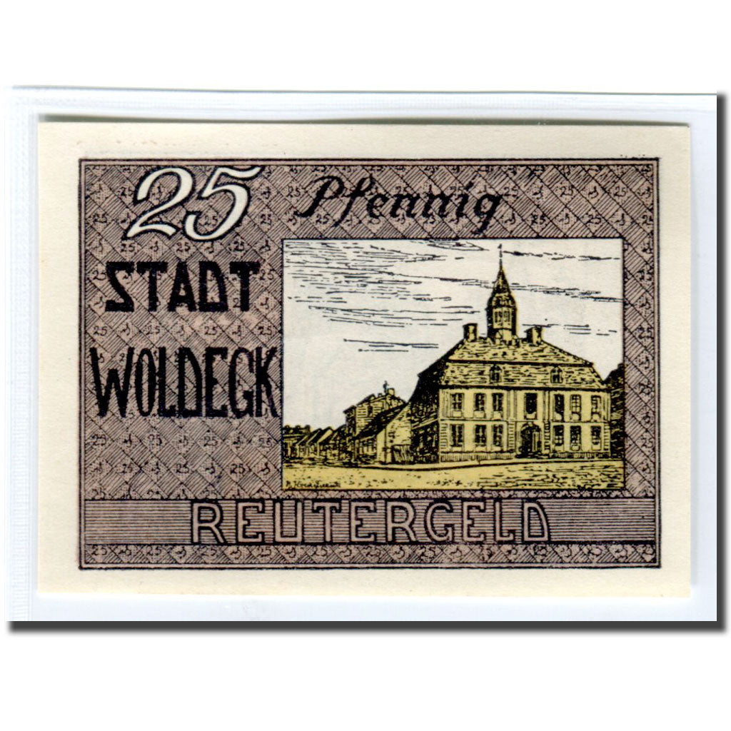 Banknote, Germany, Woldegk, 25 Pfennig, Batiment, 1922, UNC(63), Mehl:1452.1