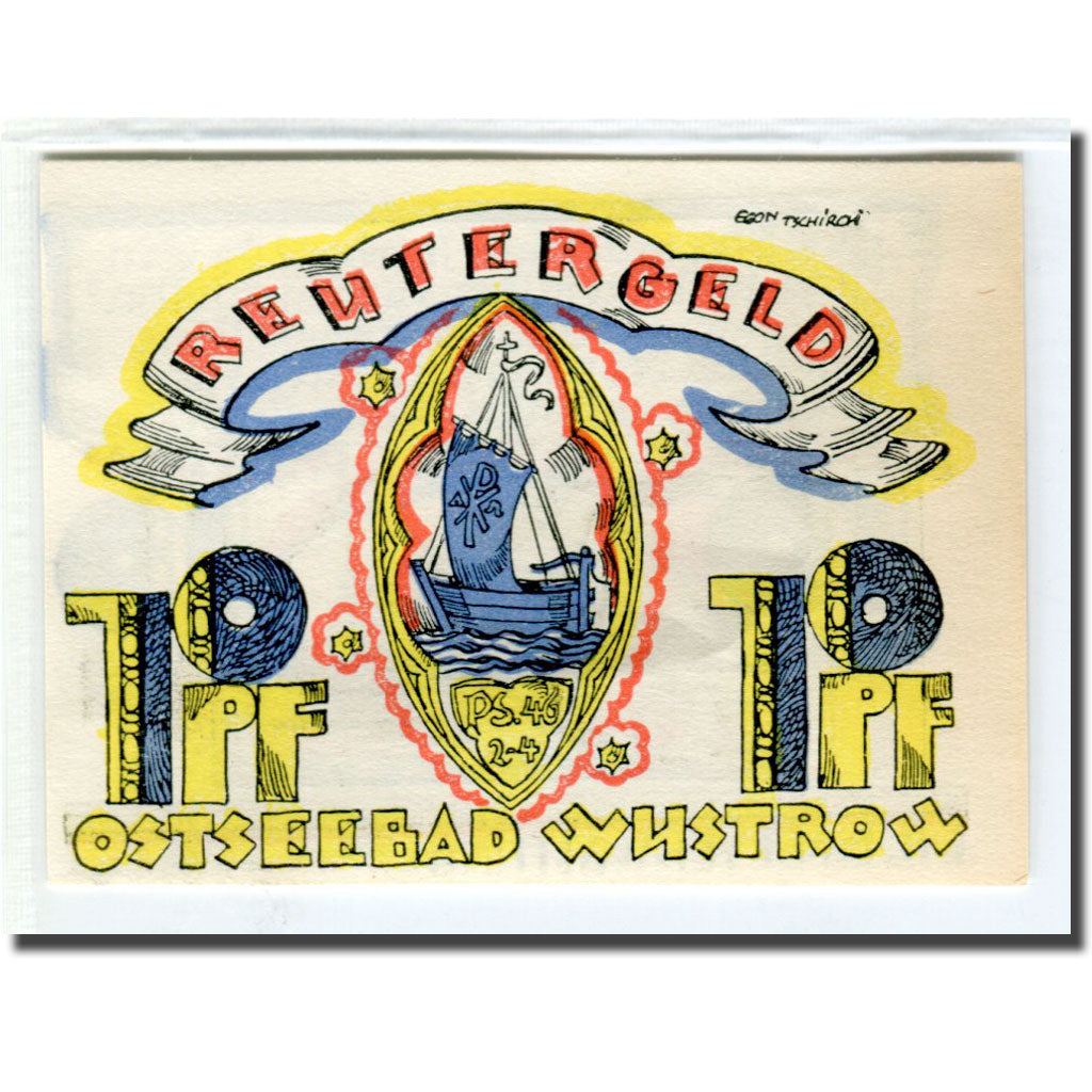 Banknote, Germany, Wustrow, 10 Pfennig, bateau, 1922, UNC(63), Mehl:1460.1