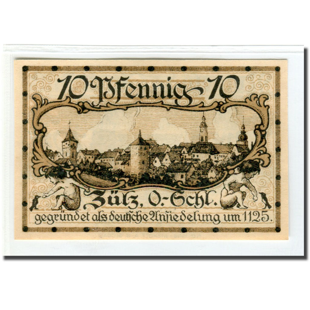 Banknote, Germany, Zülz, 10 Pfennig, village, 1921, 1921-03-21, UNC(63)