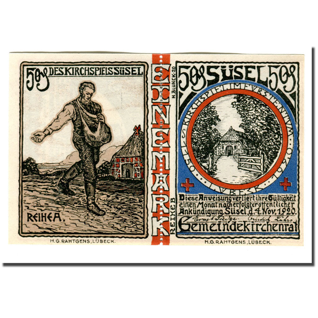 Banknote, Germany, Süsel Kirchspiel, 1 Mark, Maison, 1920, 1920-11-04, UNC(63)