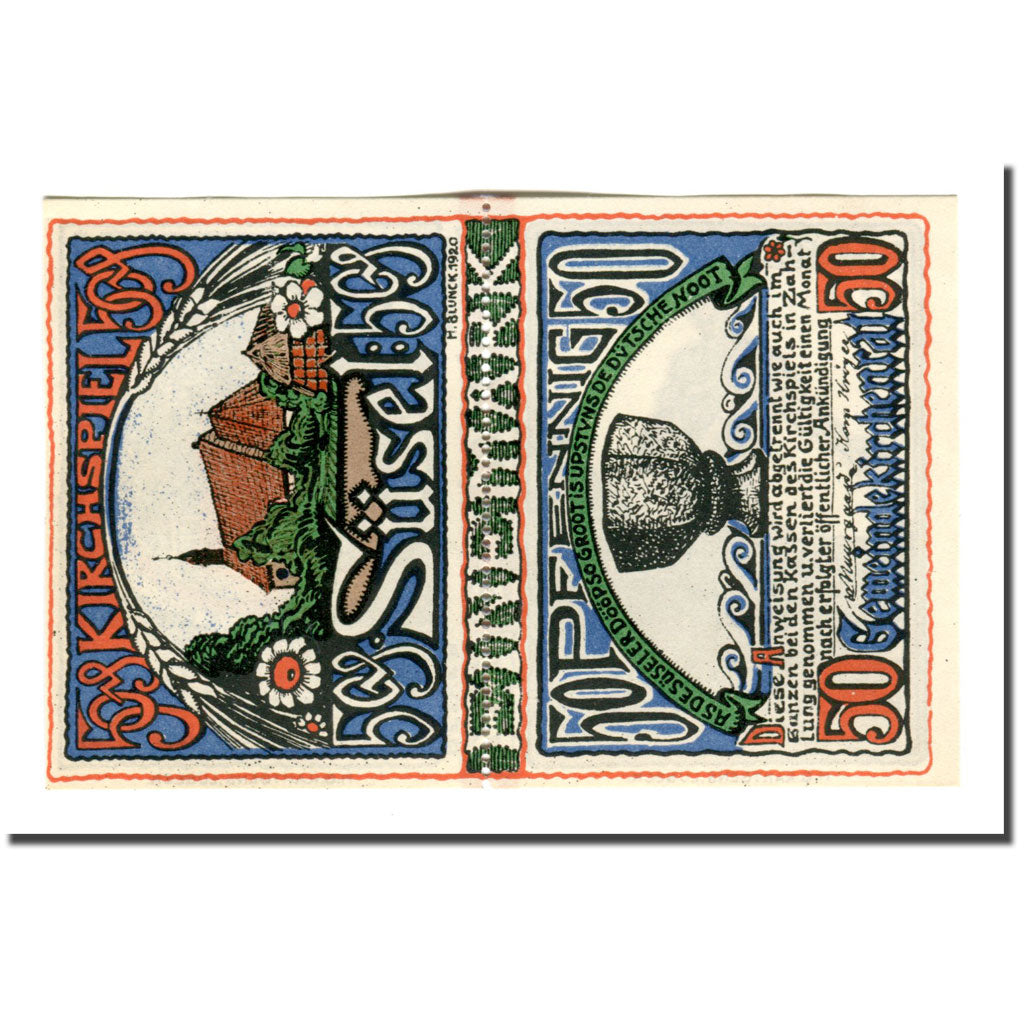 Banknote, Germany, Süsel Kirchspiel, 1 Mark, Maison, 1920, 1920-11-04, UNC(63)