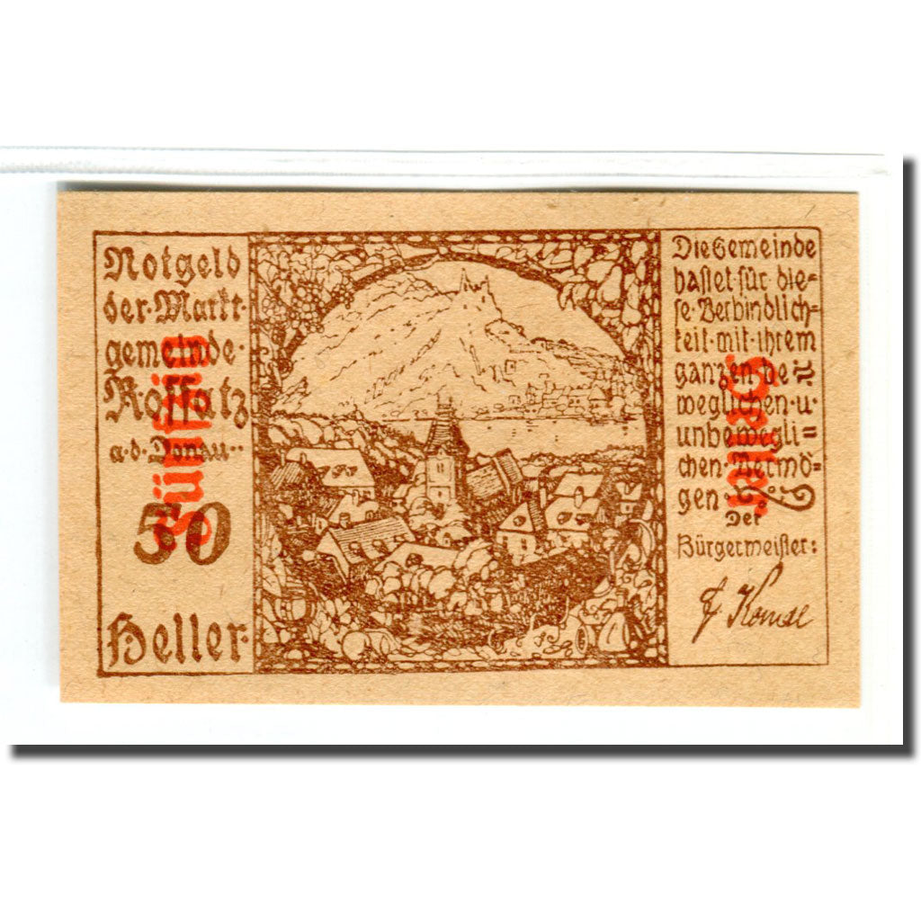 Banknote, Austria, Rossatz, 50 Heller, Texte 3, 1920, UNC(63), Mehl:848a