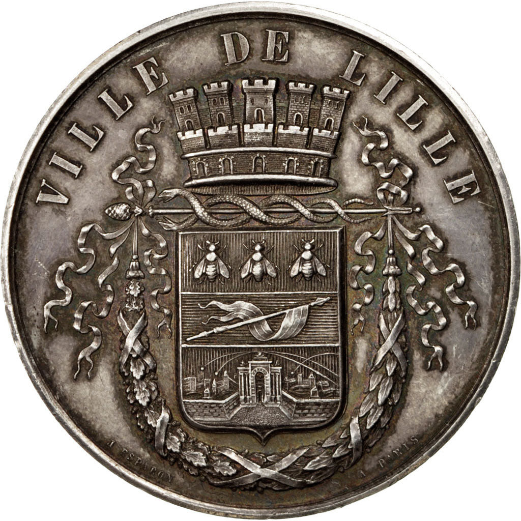 Francja, Medal, Trzecia Republika Francuska, Flora, Esparon, AU(55-58), Srebro