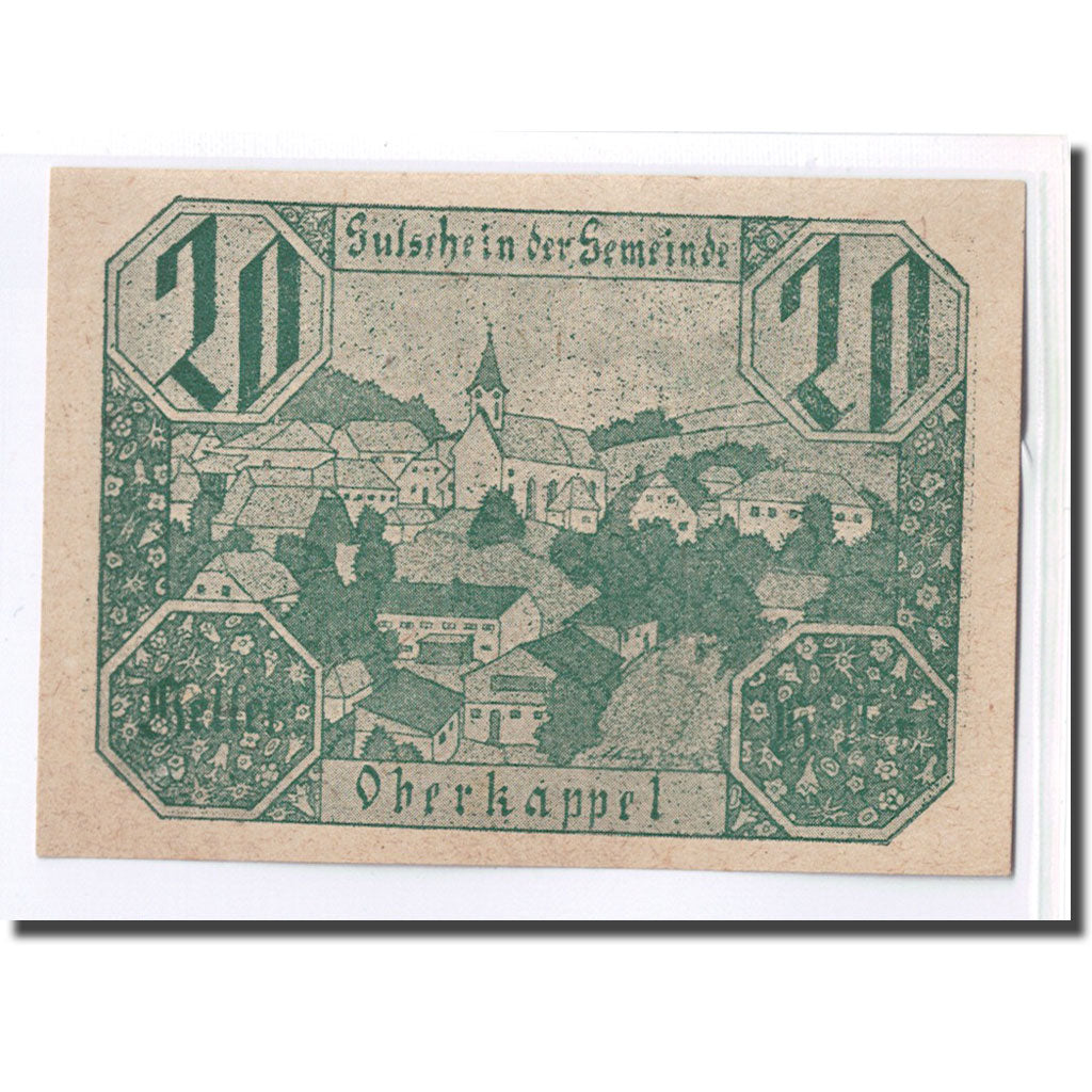 Billet, Autriche, Oberkappel O.Ö. Gemeinde, 20 Heller, texte 1, 1920, SPL