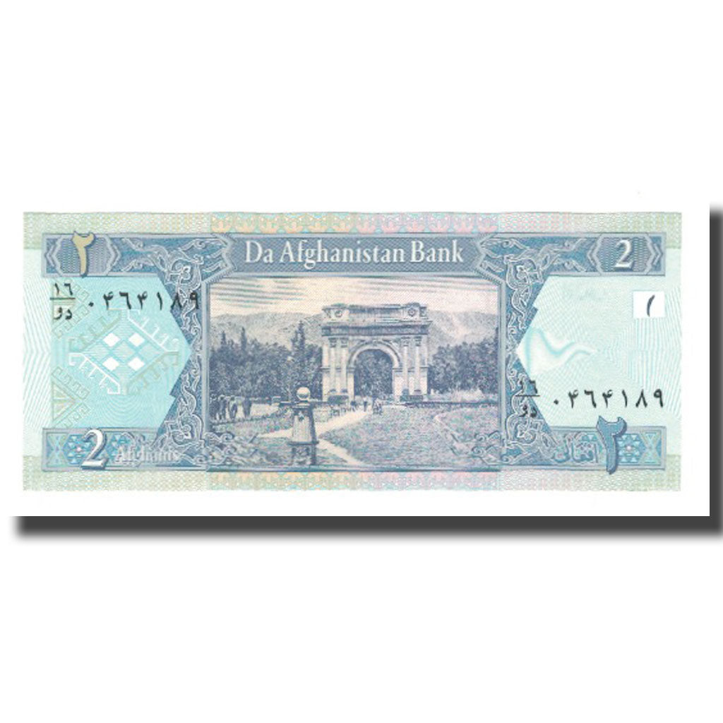 Billet, Afghanistan, 2 Afghanis, SH1381(2002), KM:65a, NEUF
