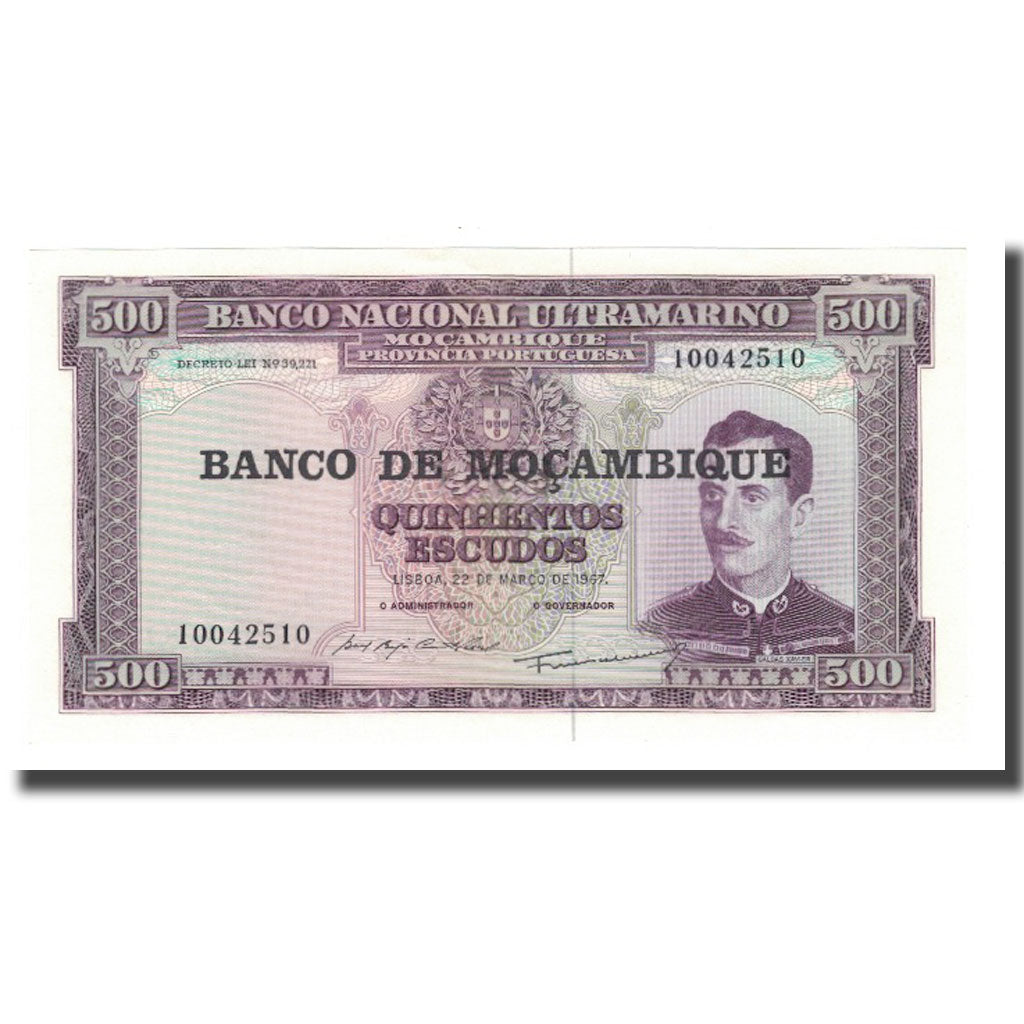 Biljet, Mozambique, 500 Escudos, Undated (1976), KM:118a, NIEUW