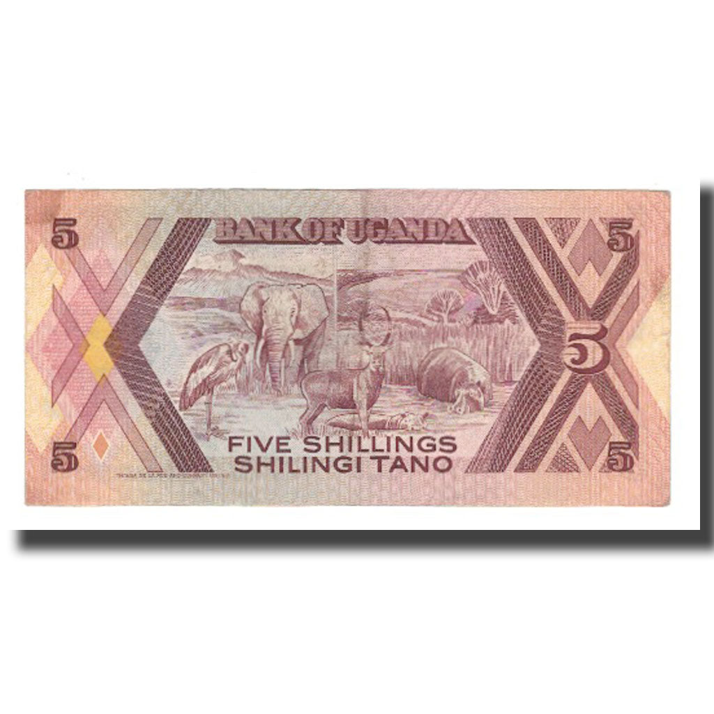 Billete, 5 Shillings, 1987, Uganda, KM:15, EBC