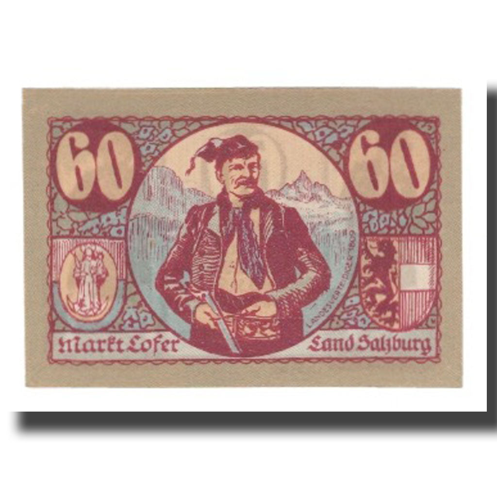 Banknote, Austria, Lofer, 60 Heller, personnage, 1921, 1921-01-31, UNC(65-70)