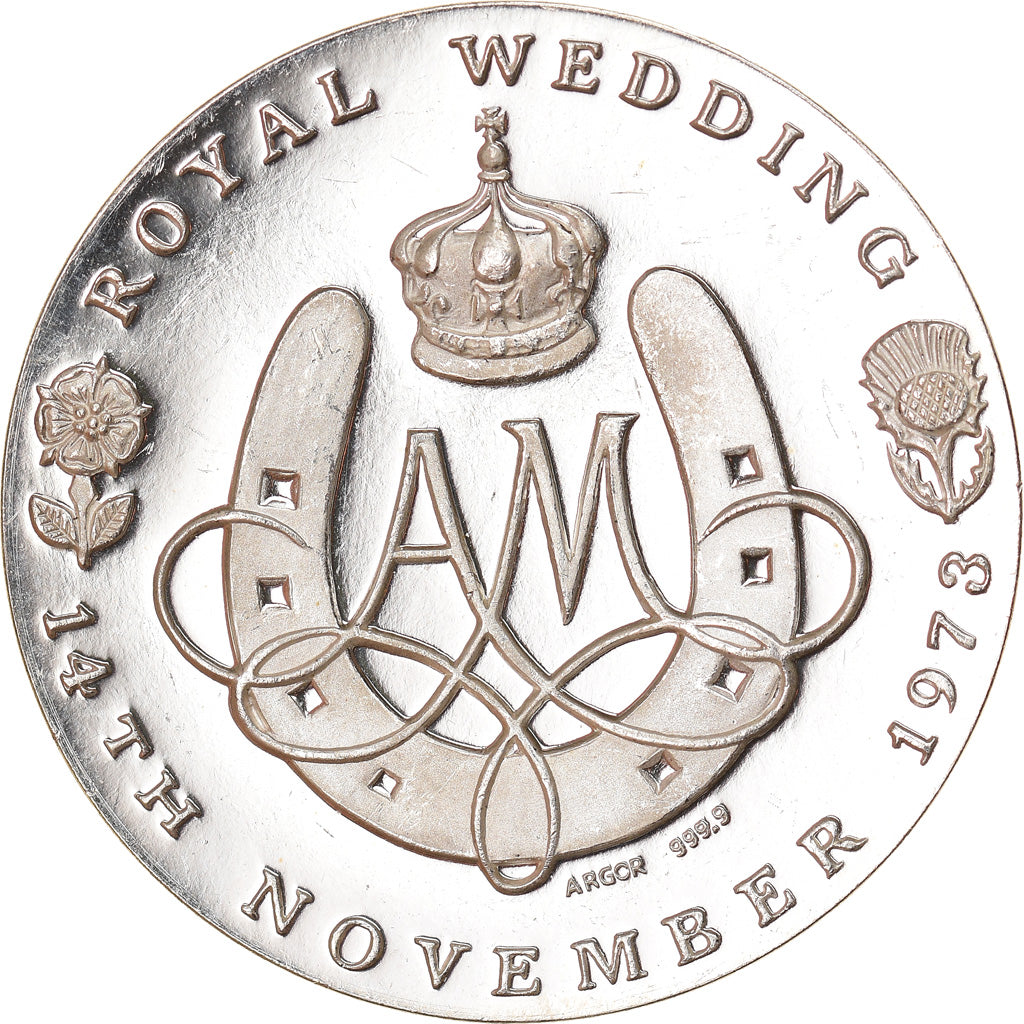 Suíça, Medal, Princess Anne-Captain Mark Phillips, Royal Wedding, 1973