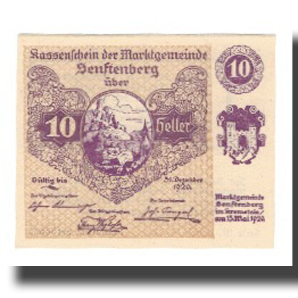 Billete, Austria, Senftenberg, 10 Heller, Texte, 1920, 1920-12-31, UNC, Mehl:FS