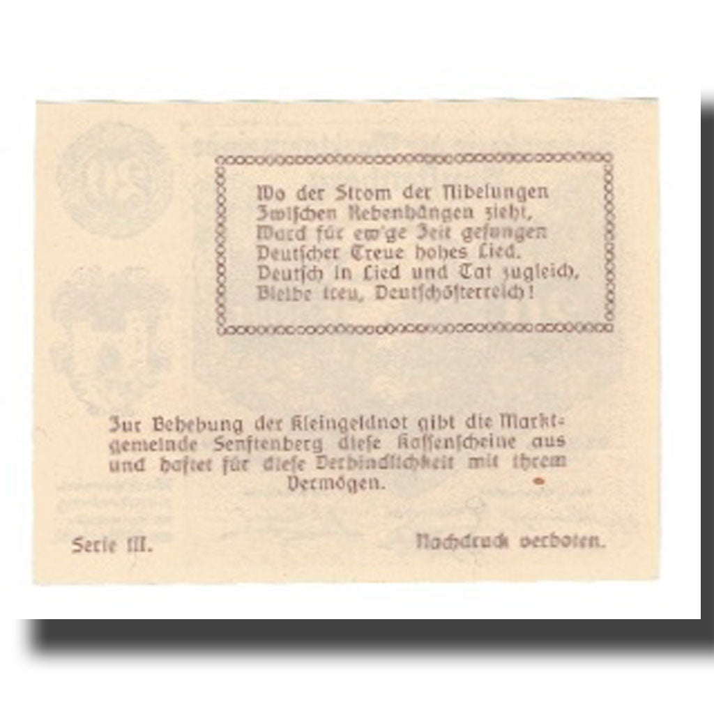 Banknote, Austria, Senftenberg, 20 Heller, texte 1, 1920, 1920-12-31