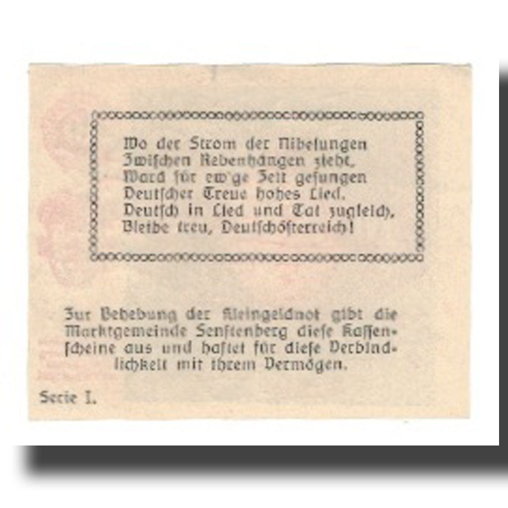 Banknote, Austria, Senftenberg, 10 Heller, Texte 3, 1920, 1920-12-31