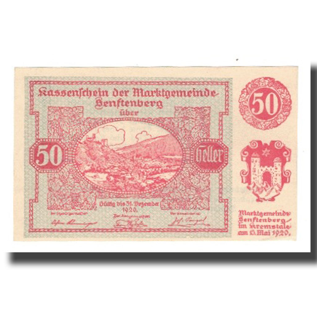 Billet, Autriche, Senftenberg, 50 Heller, Texte  5, 1920, 1920-12-31, NEUF