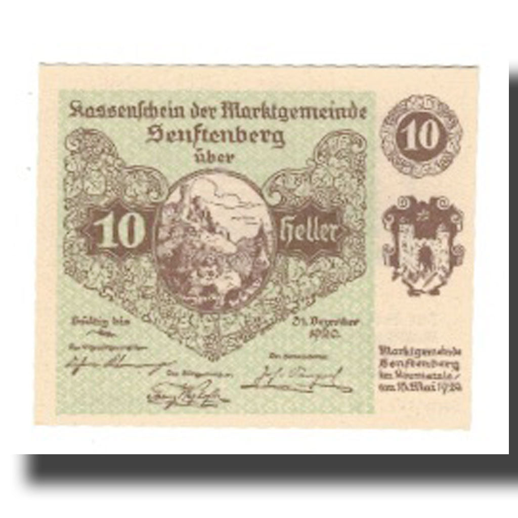 Geldschein, Österreich, Senftenberg, 10 Heller, Texte 6, 1920, 1920-12-31, UNZ