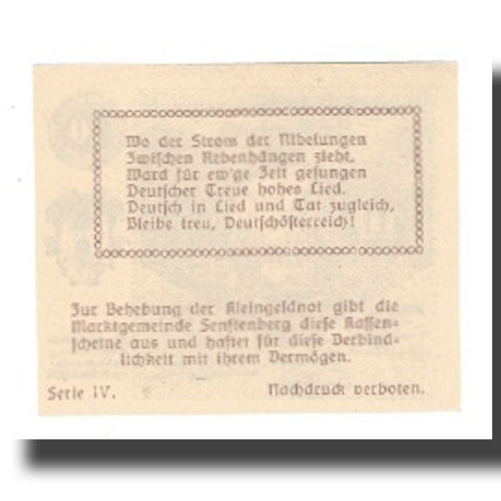 Geldschein, Österreich, Senftenberg, 10 Heller, Texte 6, 1920, 1920-12-31, UNZ