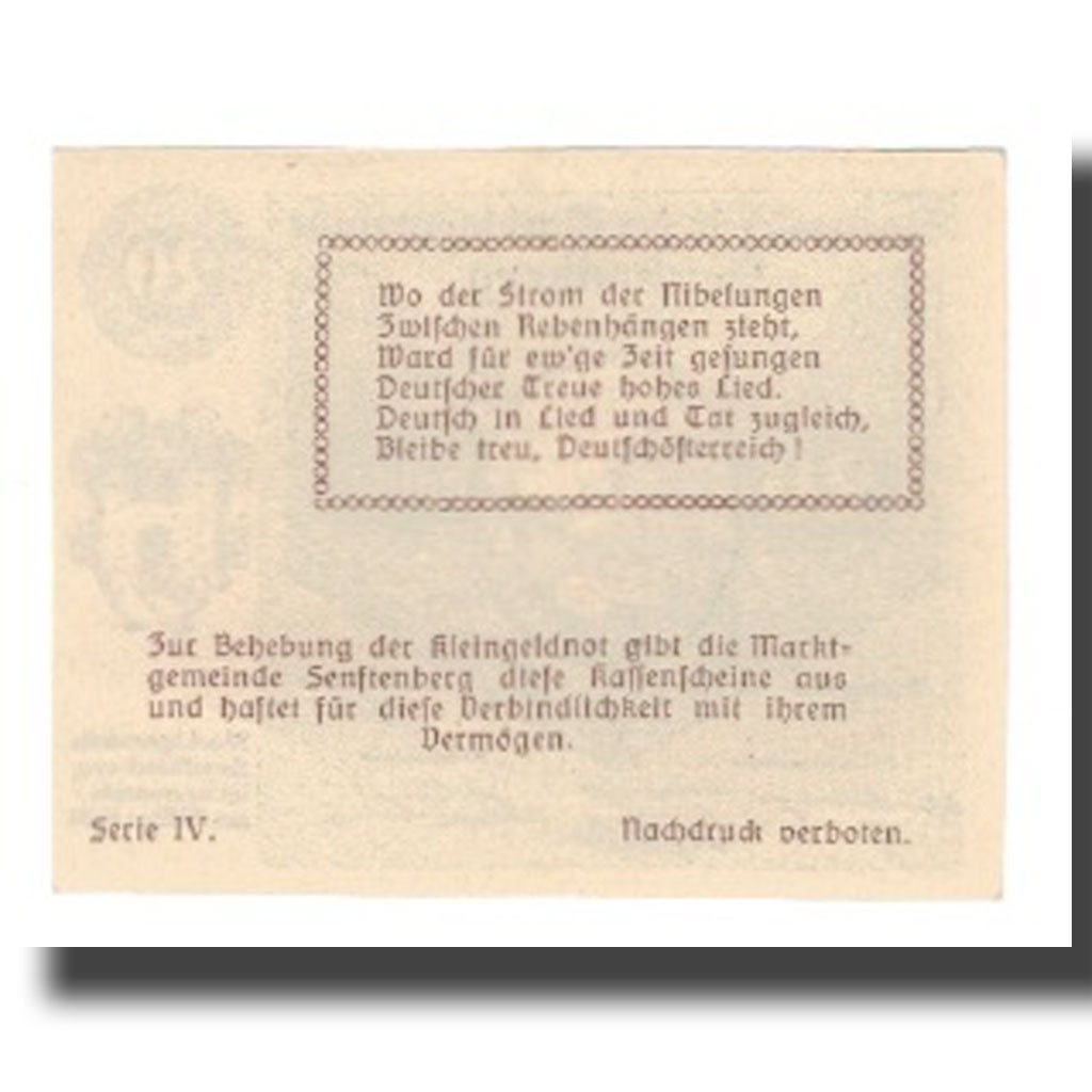 Banknote, Austria, Senftenberg, 20 Heller, Texte 7, 1920, 1920-12-31