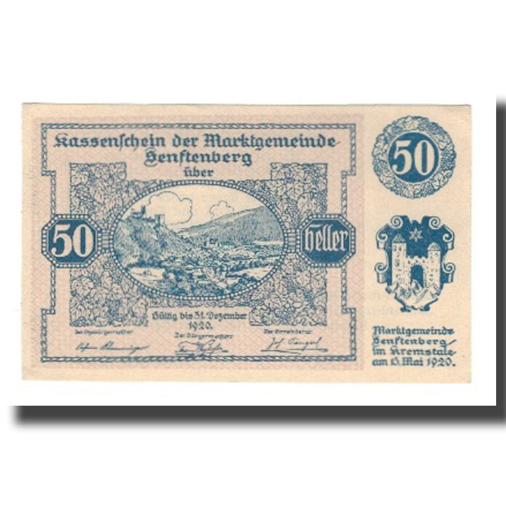 Billet, Autriche, Senftenberg, 50 Heller, Texte 2, 1920, 1920-12-31, NEUF