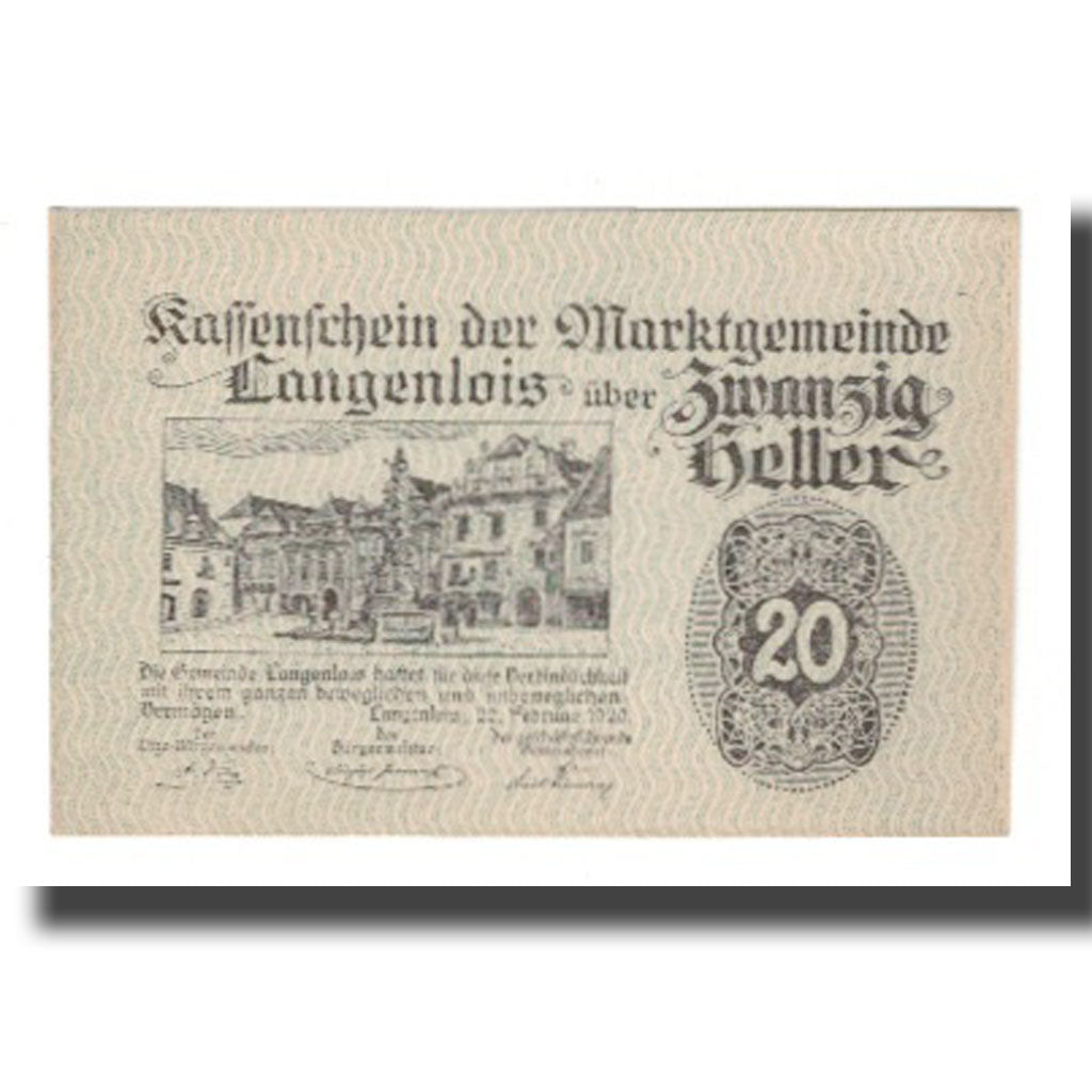 Banknote, Austria, Langenlois, 20 Heller, Texte, 1920, 1920-12-31, UNC(65-70)