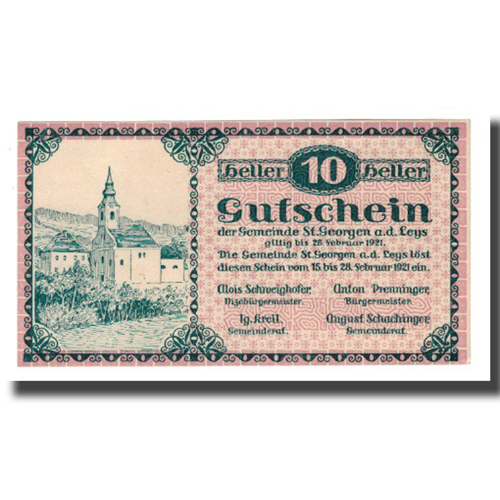 Banknote, Austria, St. Georgen An Der Leys, 10 Heller, N.D, 1921, 1921-02-28