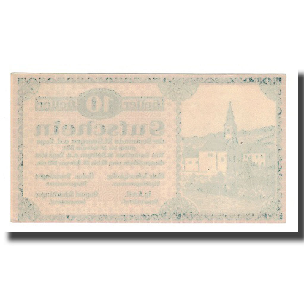 Banknote, Austria, St. Georgen An Der Leys, 10 Heller, N.D, 1921, 1921-02-28
