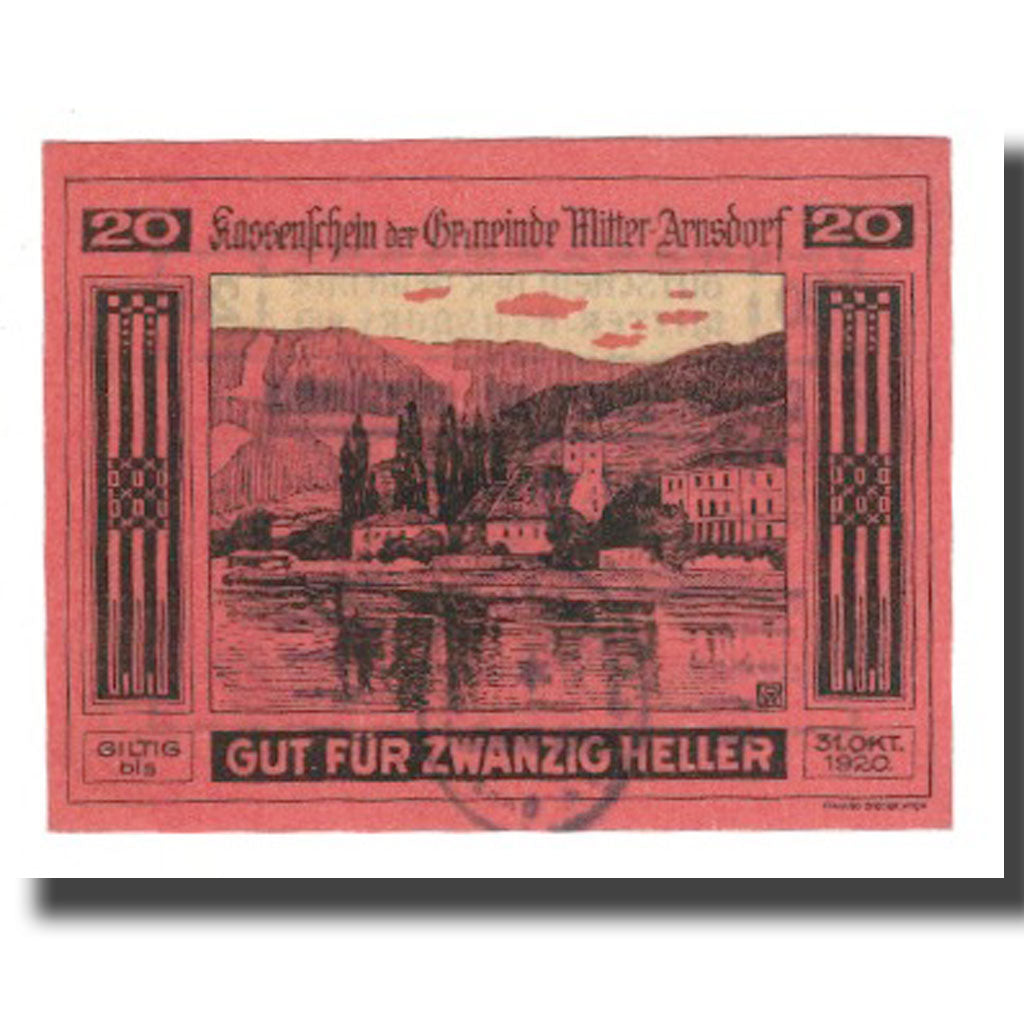 Nota, Áustria, Mitter-Arnsdorf, 20 Heller, texte 1, 1920, 1920-12-31