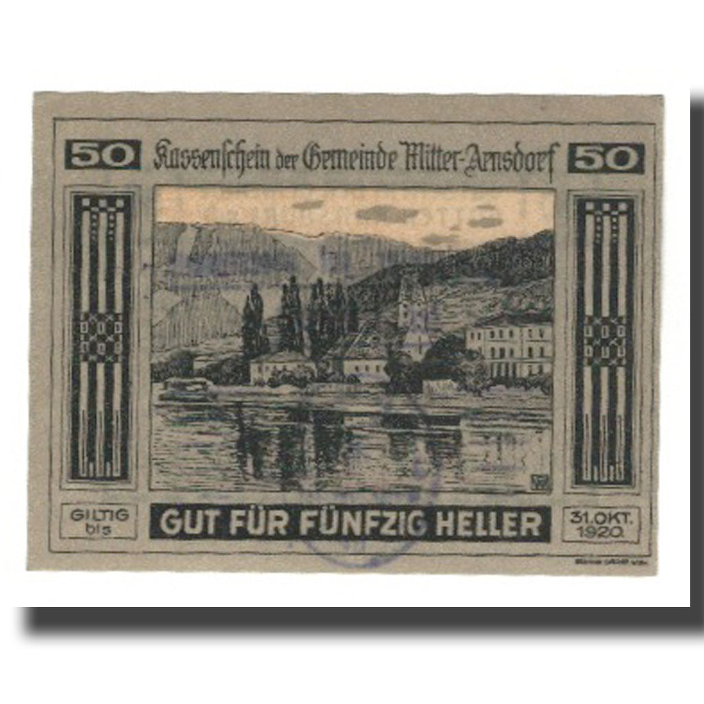 Billete, Austria, Mitter-Arnsdorf, 50 Heller, Texte 2, 1920, 1920-12-31, UNC