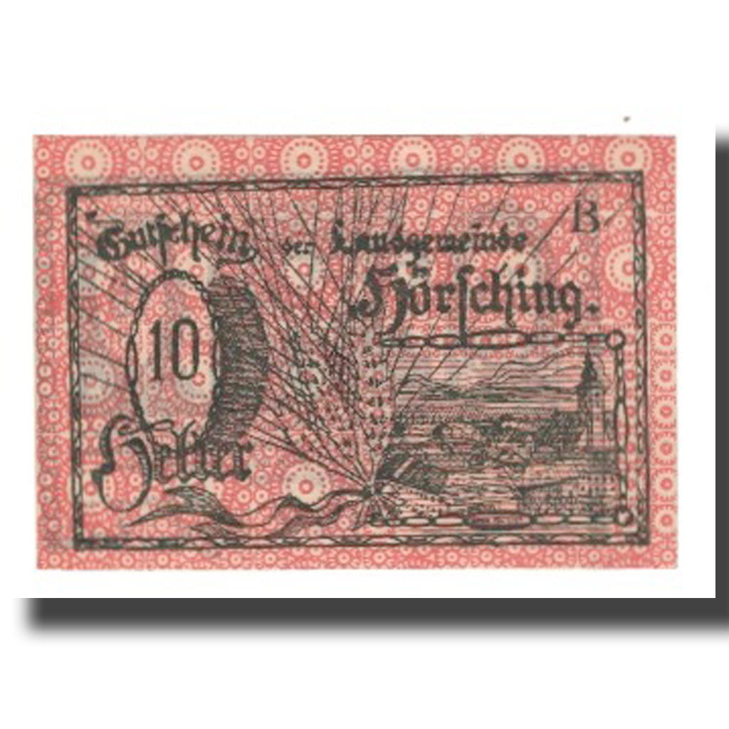 Nota, Áustria, Hörsching, 10 Heller, paysage, 1920, UNC(65-70), Mehl:FS 399cr