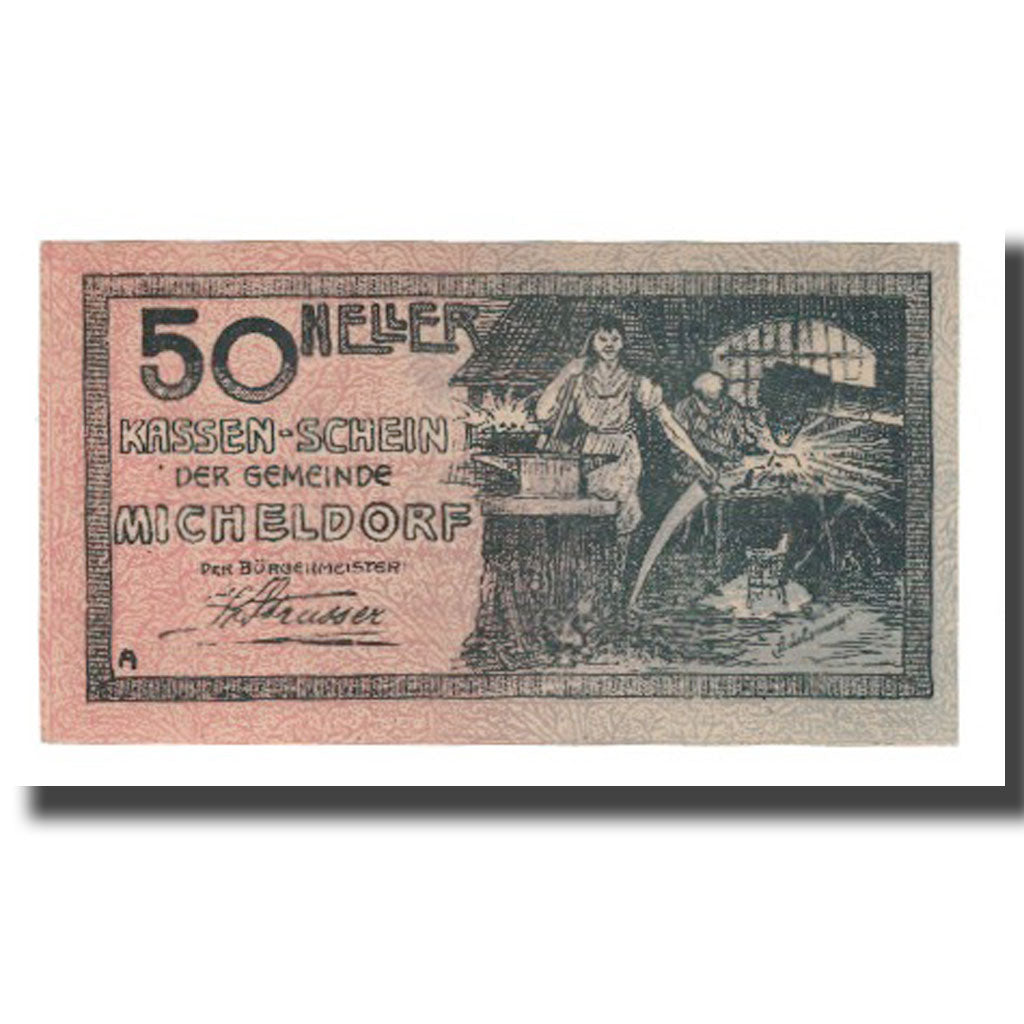 Billet, Autriche, Micheldorf O.Ö. Gemeinde, 50 Heller, personnage, 1920