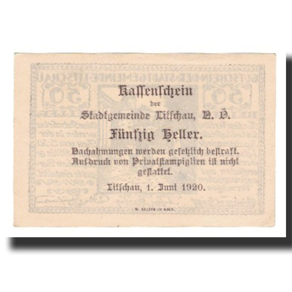 Banknote, Austria, Litschau, 50 Heller, Texte 2, 1921, 1921-03-30, UNC(65-70)
